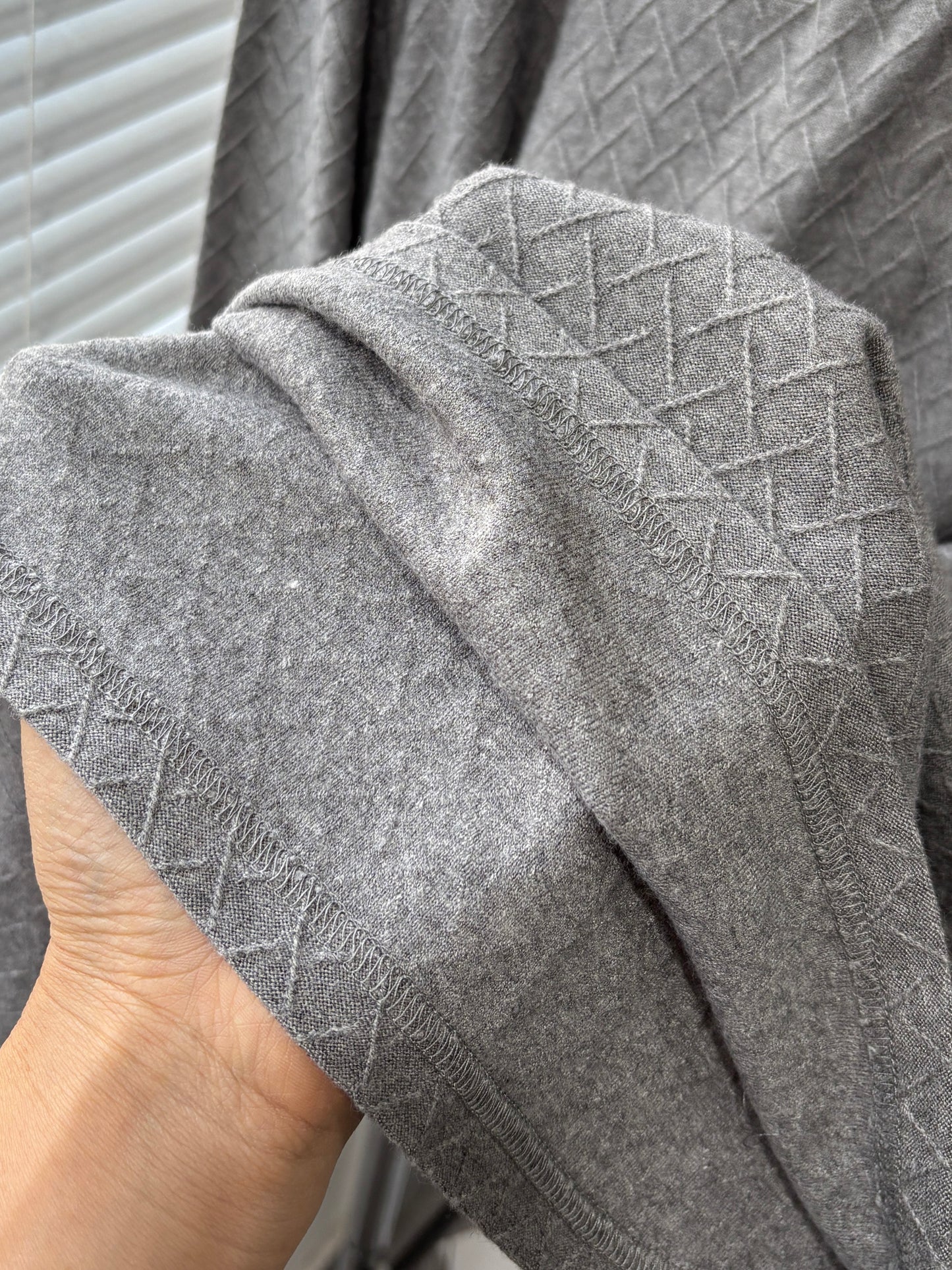 Textured Zip Collar Lounge Set for Men