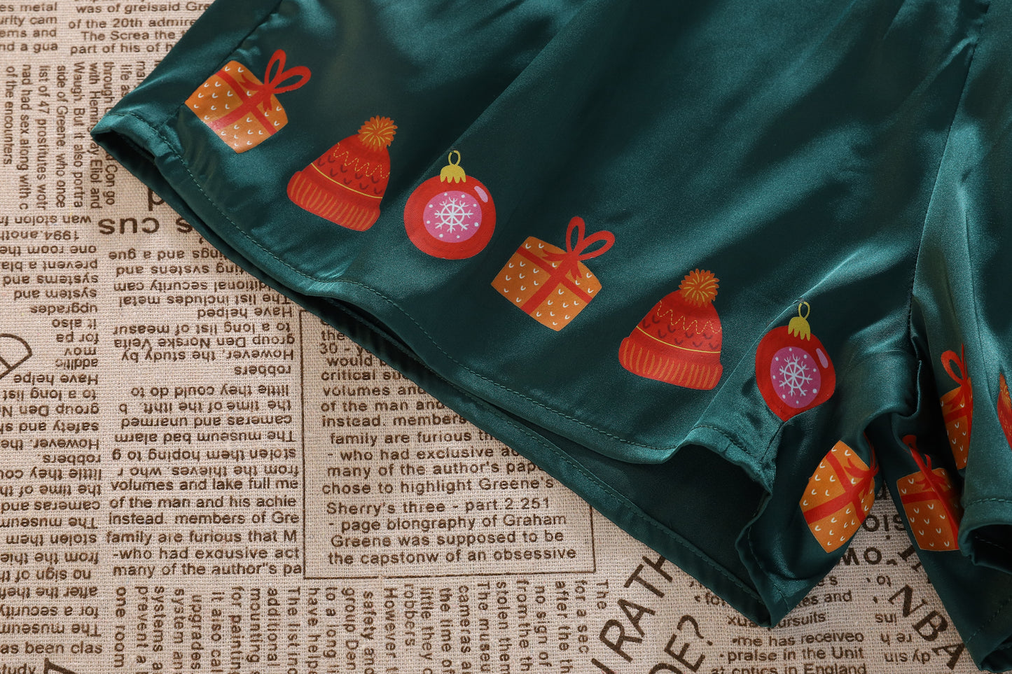 [PRE-ORDER] Christmas Satin Loungewear Set | RuRu’s Cozy Days Holiday Edition