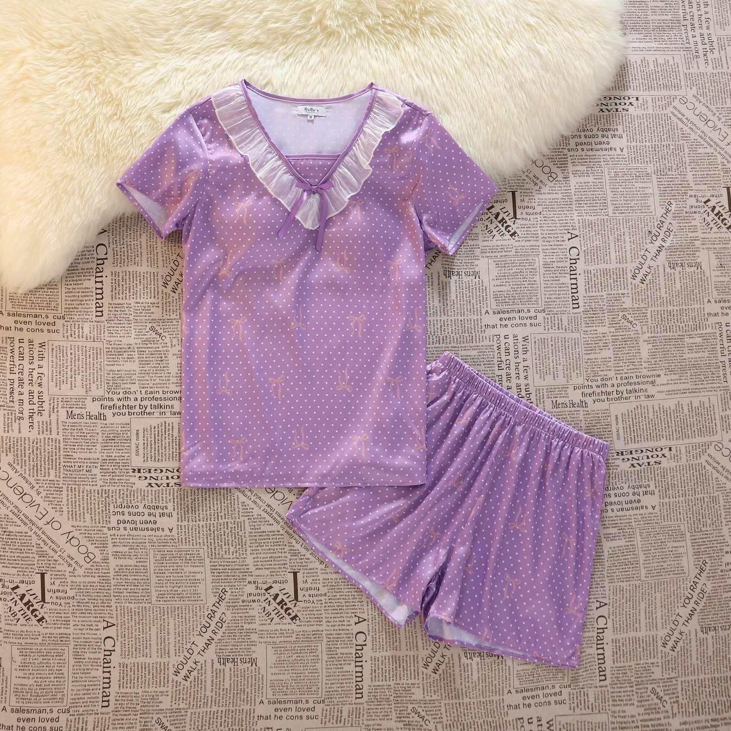 [PRE-ORDER] Polka Dot Satin Pajama Set for Her | RuRu’s Cozy Days Christmas Edition