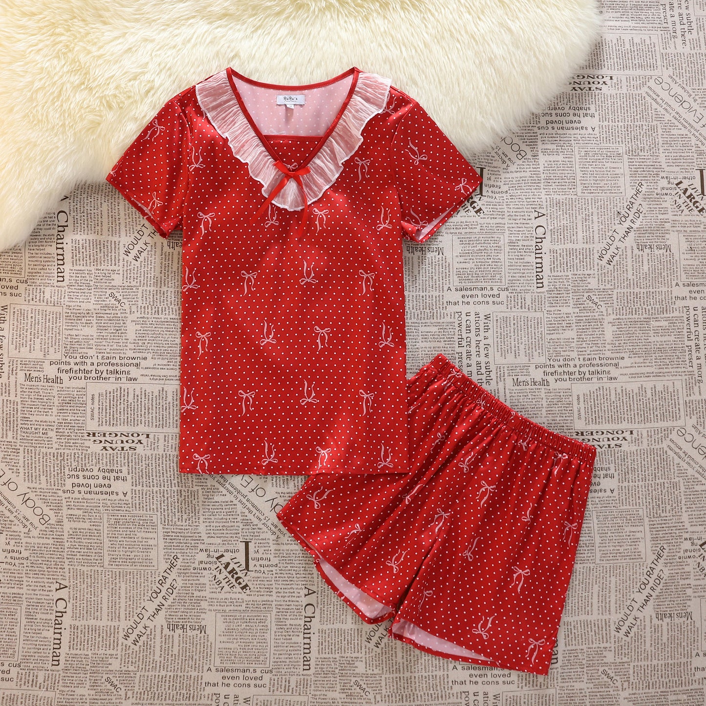 [PRE-ORDER] Polka Dot Satin Pajama Set for Her | RuRu’s Cozy Days Christmas Edition