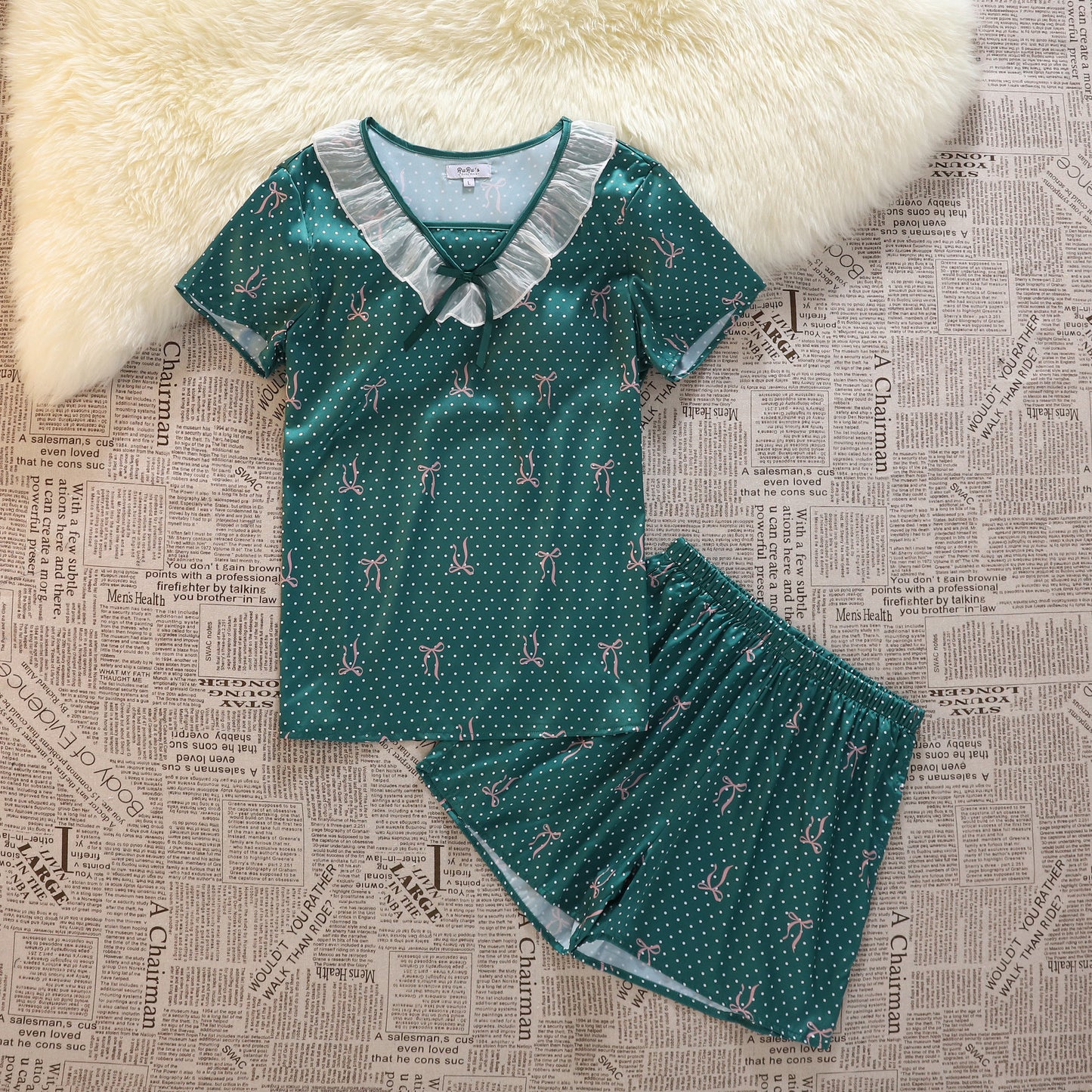 [PRE-ORDER] Polka Dot Satin Pajama Set for Her | RuRu’s Cozy Days Christmas Edition