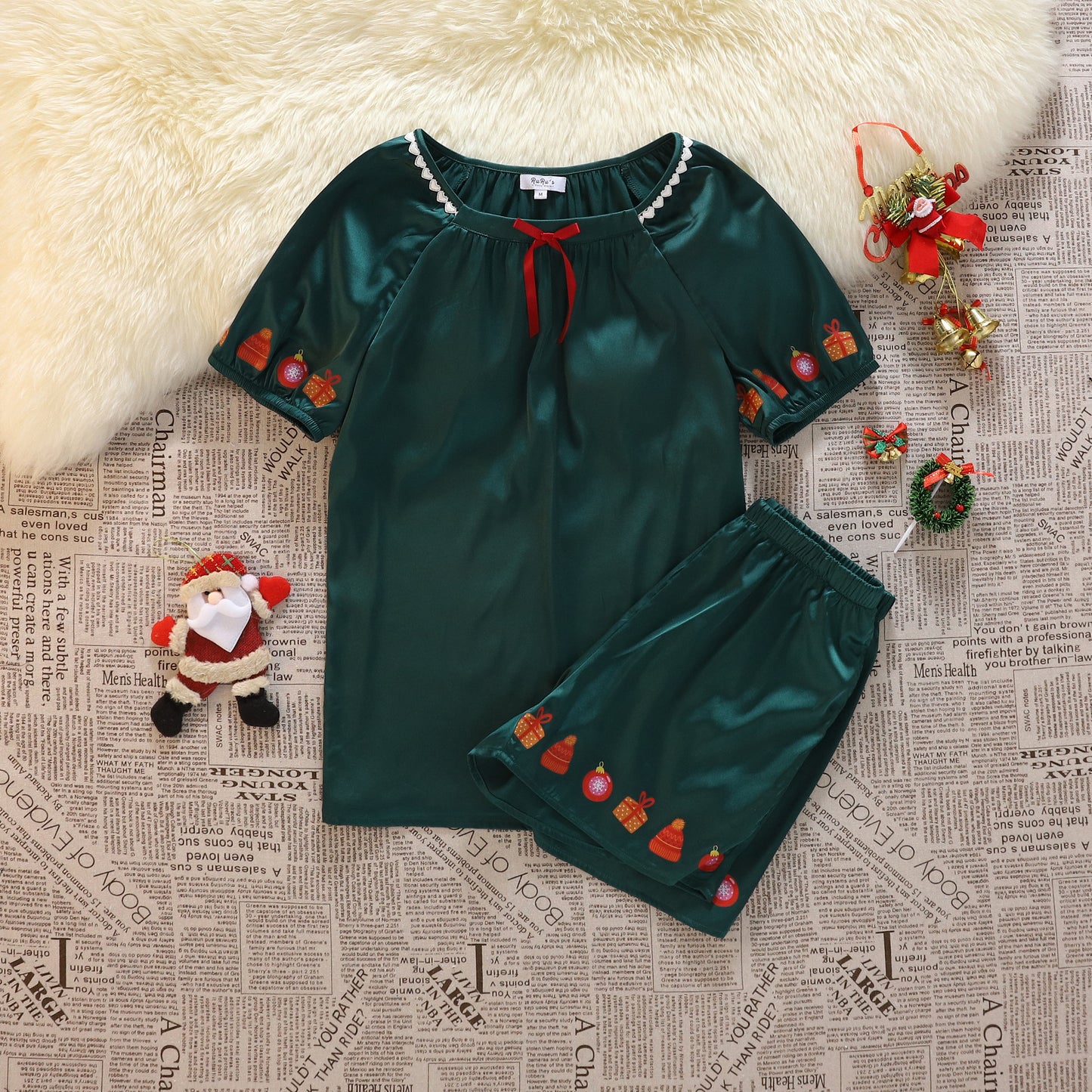 [PRE-ORDER] Christmas Satin Loungewear Set | RuRu’s Cozy Days Holiday Edition