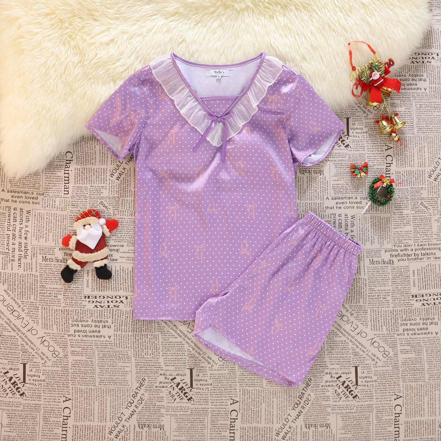 [PRE-ORDER] Polka Dot Satin Pajama Set for Her | RuRu’s Cozy Days Christmas Edition