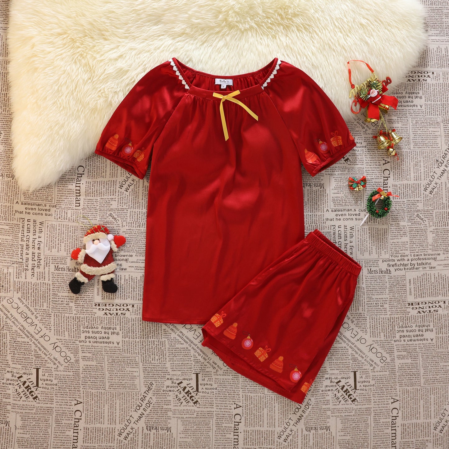 [PRE-ORDER] Christmas Satin Loungewear Set | RuRu’s Cozy Days Holiday Edition