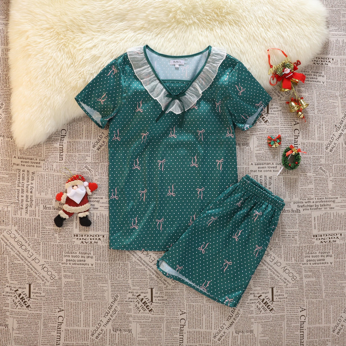 [PRE-ORDER] Polka Dot Satin Pajama Set for Her | RuRu’s Cozy Days Christmas Edition
