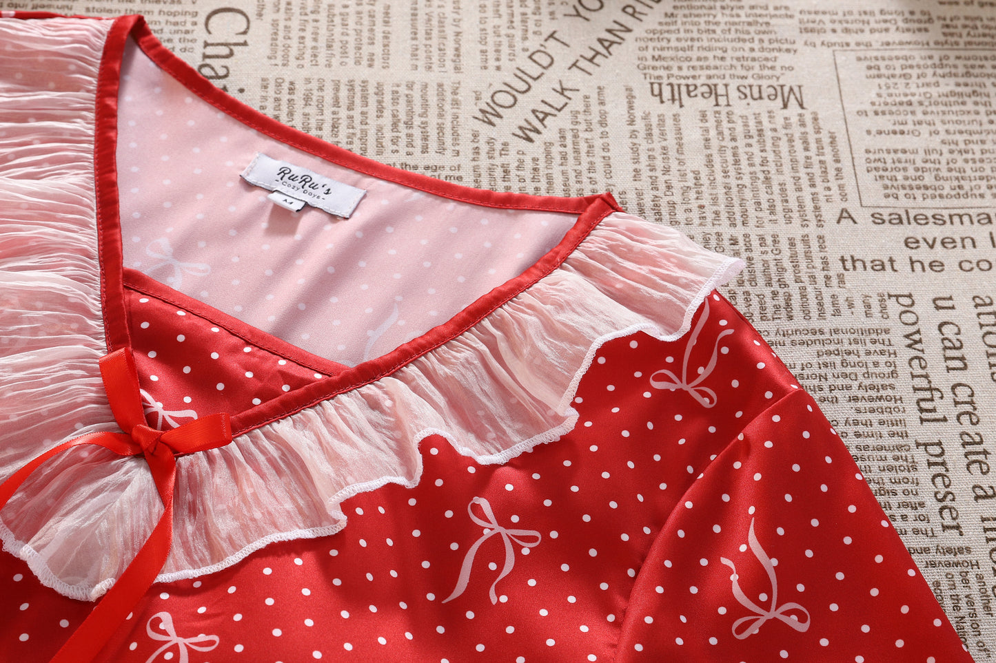 [PRE-ORDER] Polka Dot Satin Pajama Set for Her | RuRu’s Cozy Days Christmas Edition