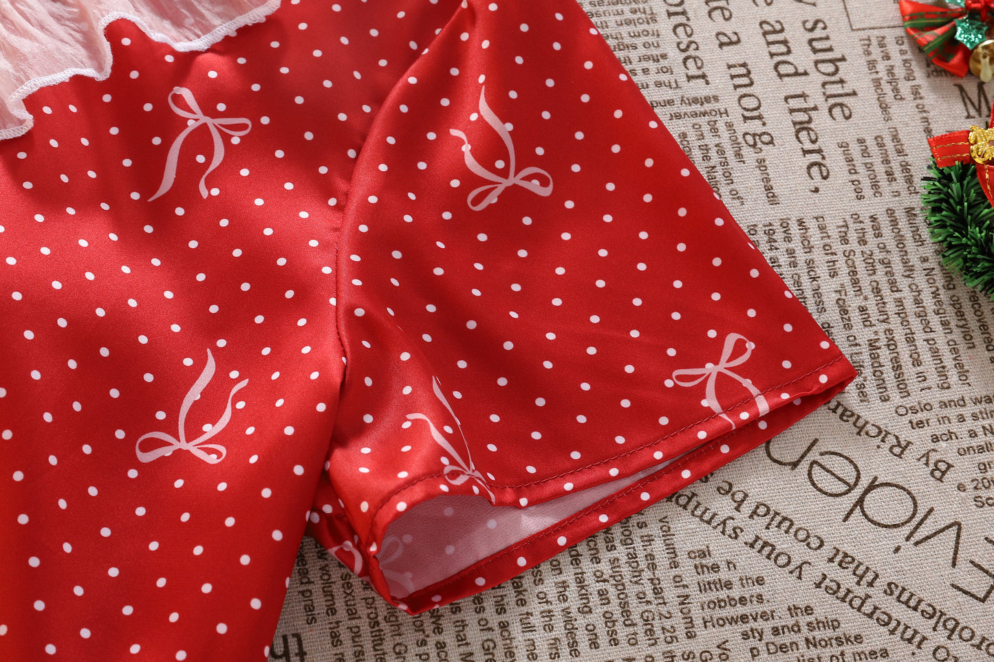 [PRE-ORDER] Polka Dot Satin Pajama Set for Her | RuRu’s Cozy Days Christmas Edition