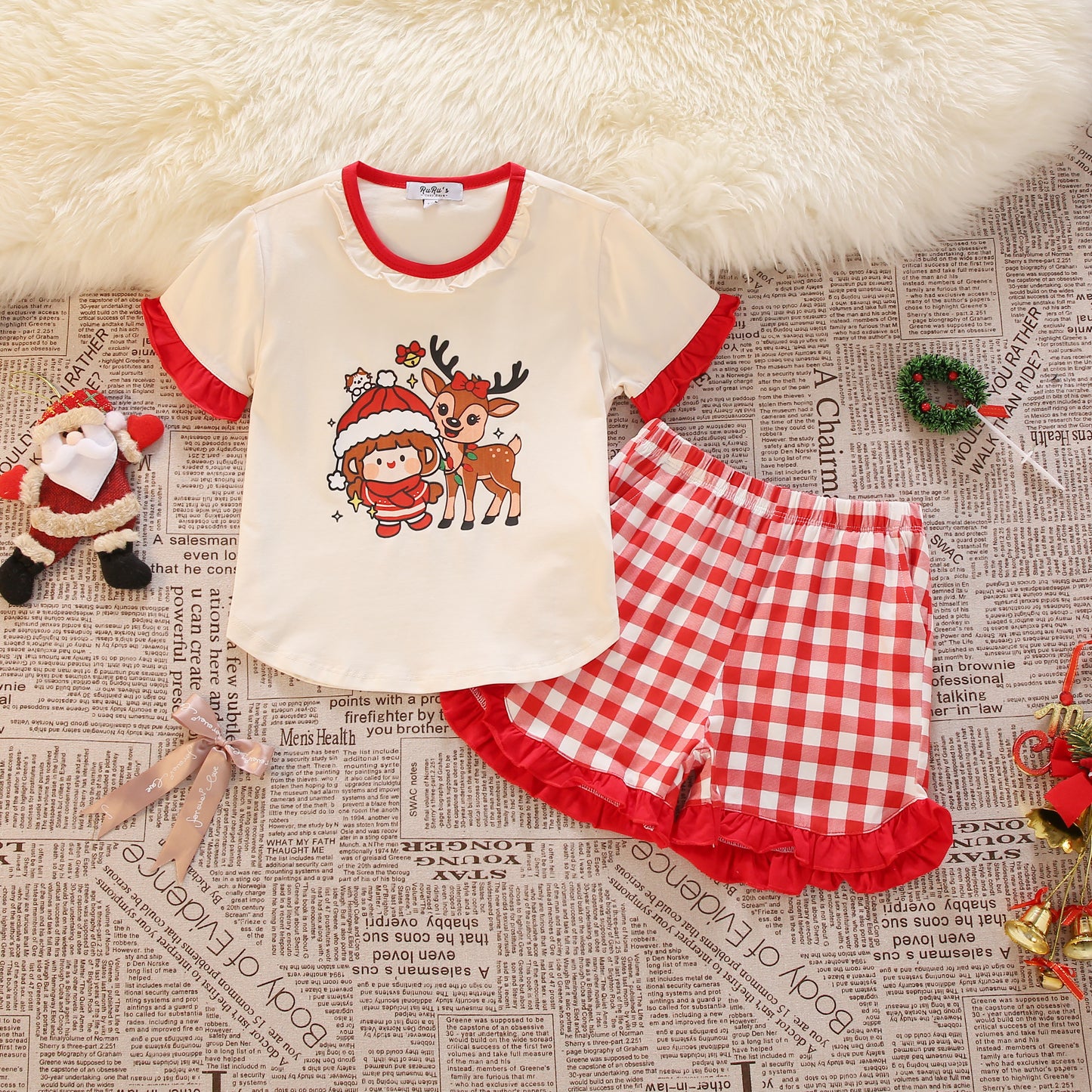 [PRE-ORDER] Cozy Reindeer Christmas Pyjama Set for Girl | RuRu’s Cozy Days Holiday Edition