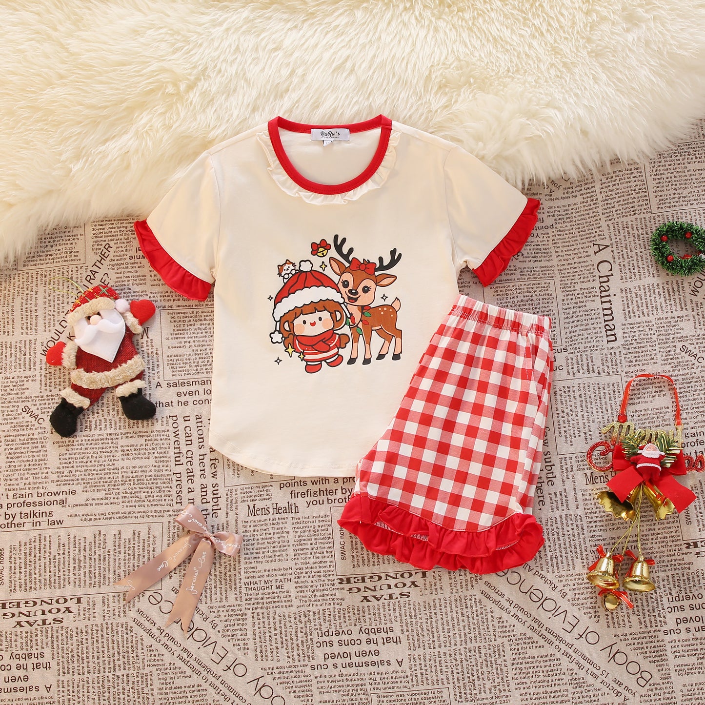 [PRE-ORDER] Cozy Reindeer Christmas Pyjama Set for Girl | RuRu’s Cozy Days Holiday Edition
