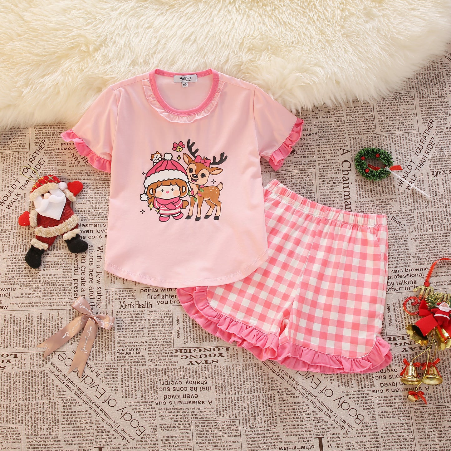 [PRE-ORDER] Cozy Reindeer Christmas Pyjama Set for Girl | RuRu’s Cozy Days Holiday Edition