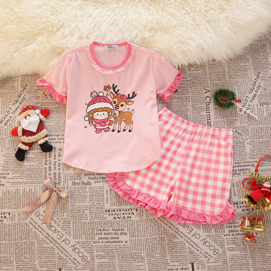 [PRE-ORDER] Cozy Reindeer Christmas Pyjama Set for Girl | RuRu’s Cozy Days Holiday Edition