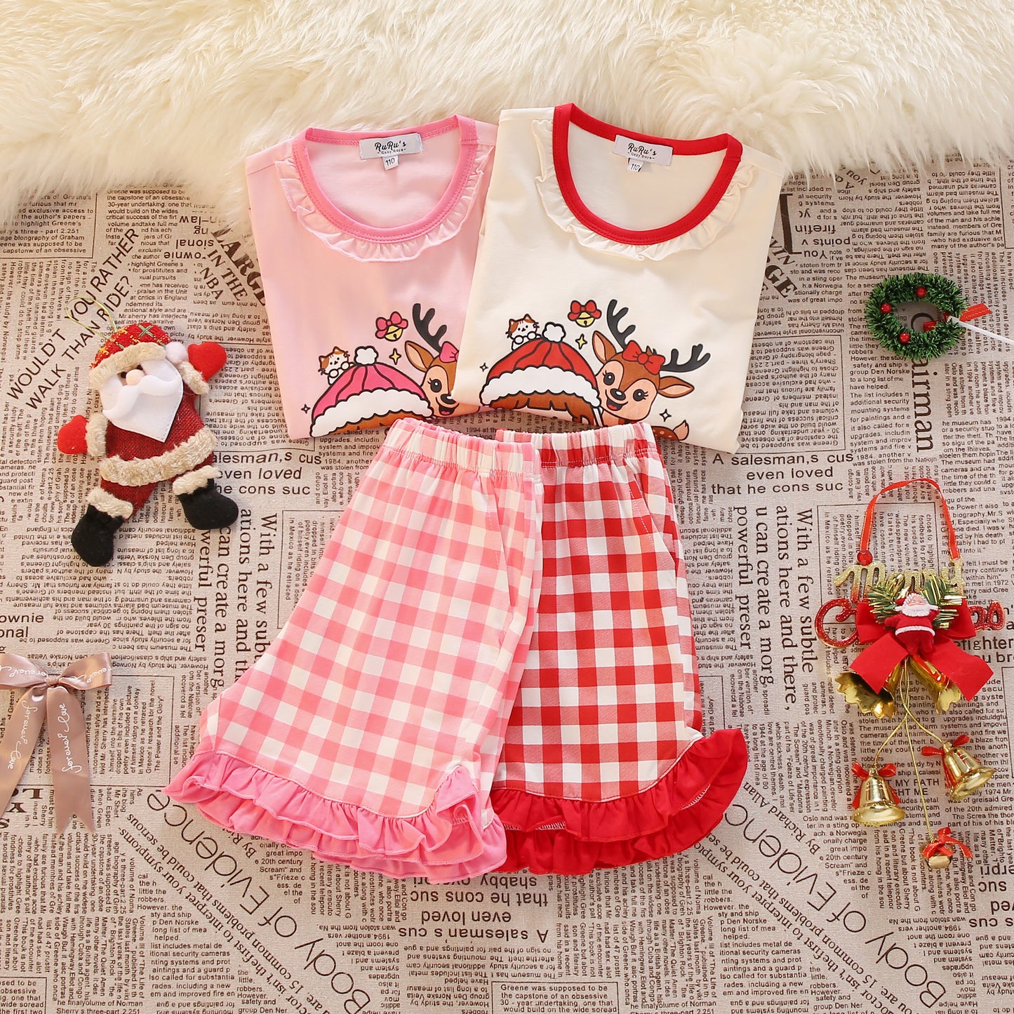 [PRE-ORDER] Cozy Reindeer Christmas Pyjama Set for Girl | RuRu’s Cozy Days Holiday Edition