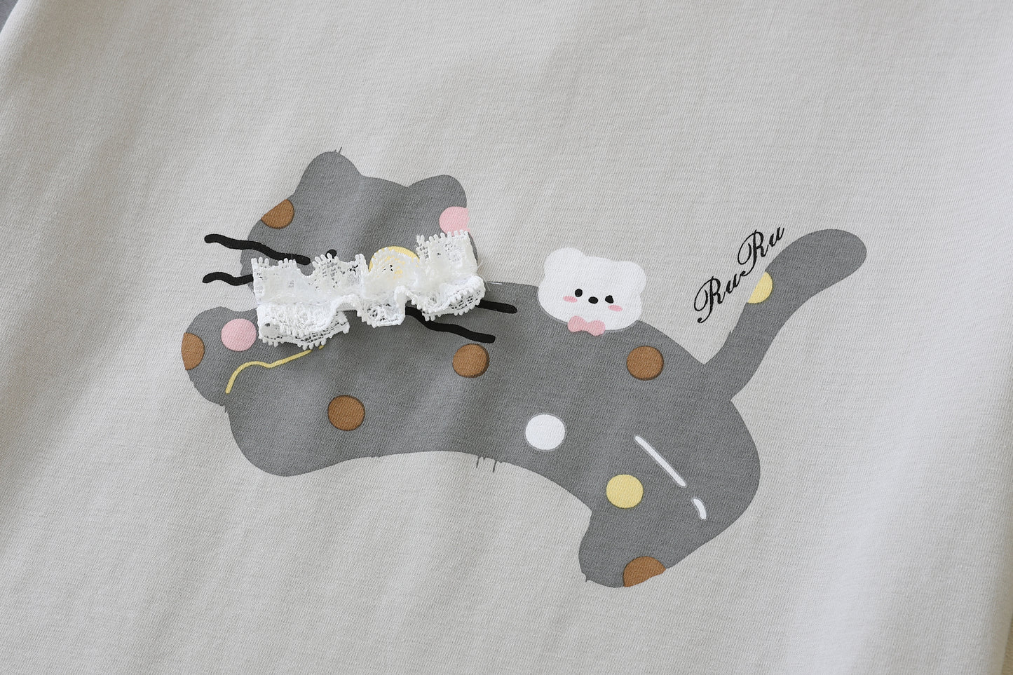 RuRu Kids Short Sleeve Pyjama Set – Kitty Lace