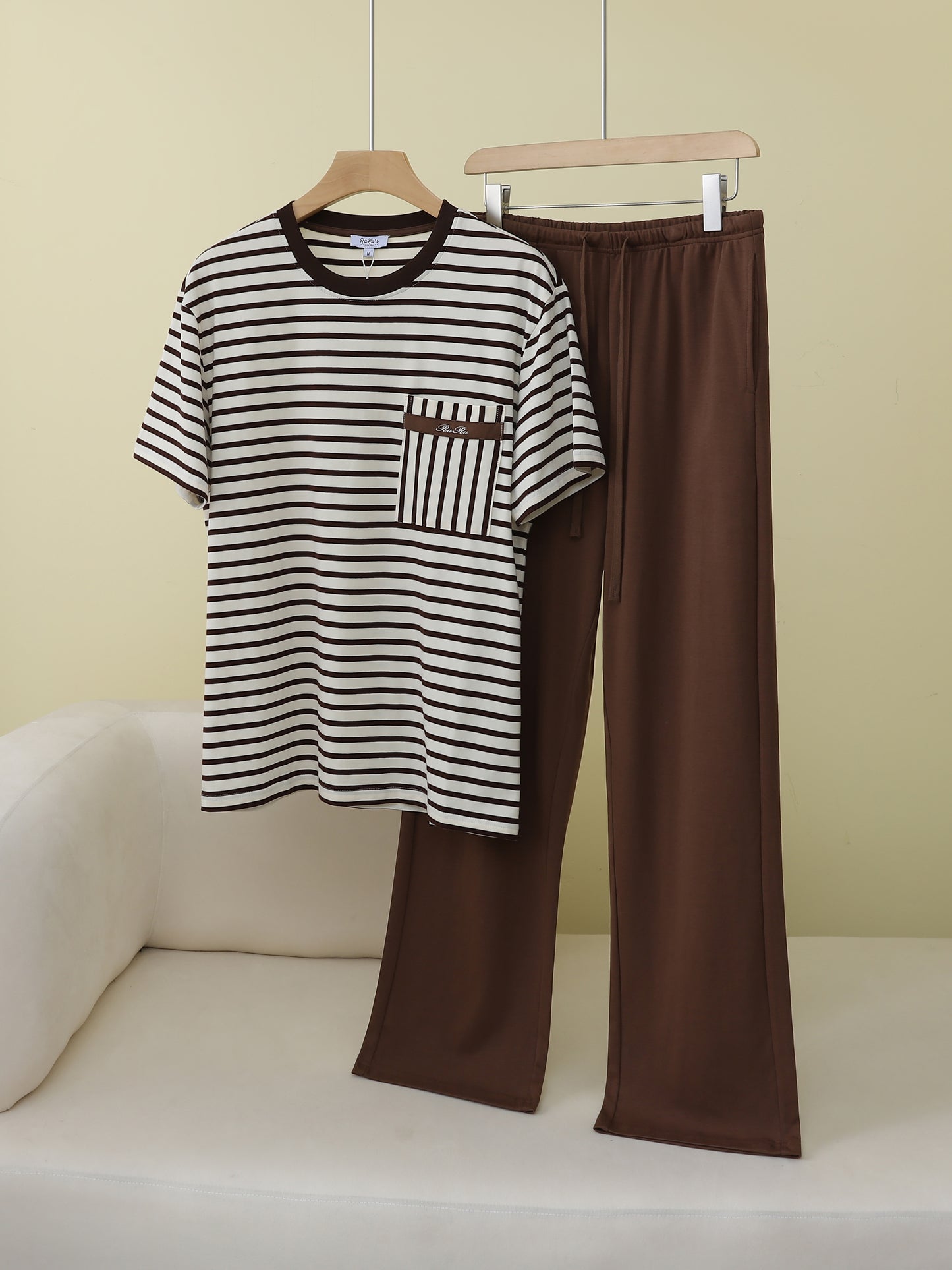 Everyday Stripe Short Sleeve Loungewear Set