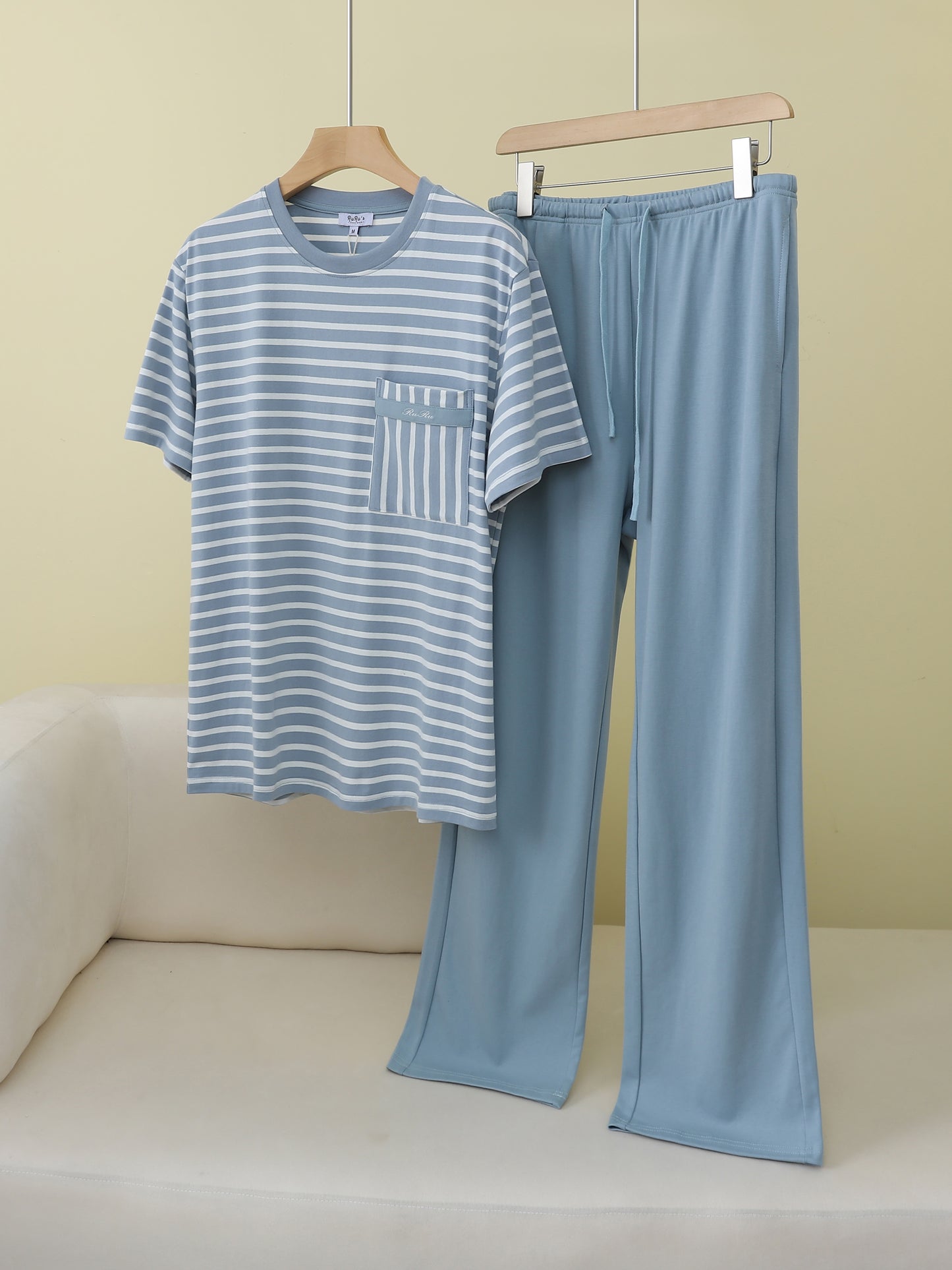 Everyday Stripe Short Sleeve Loungewear Set