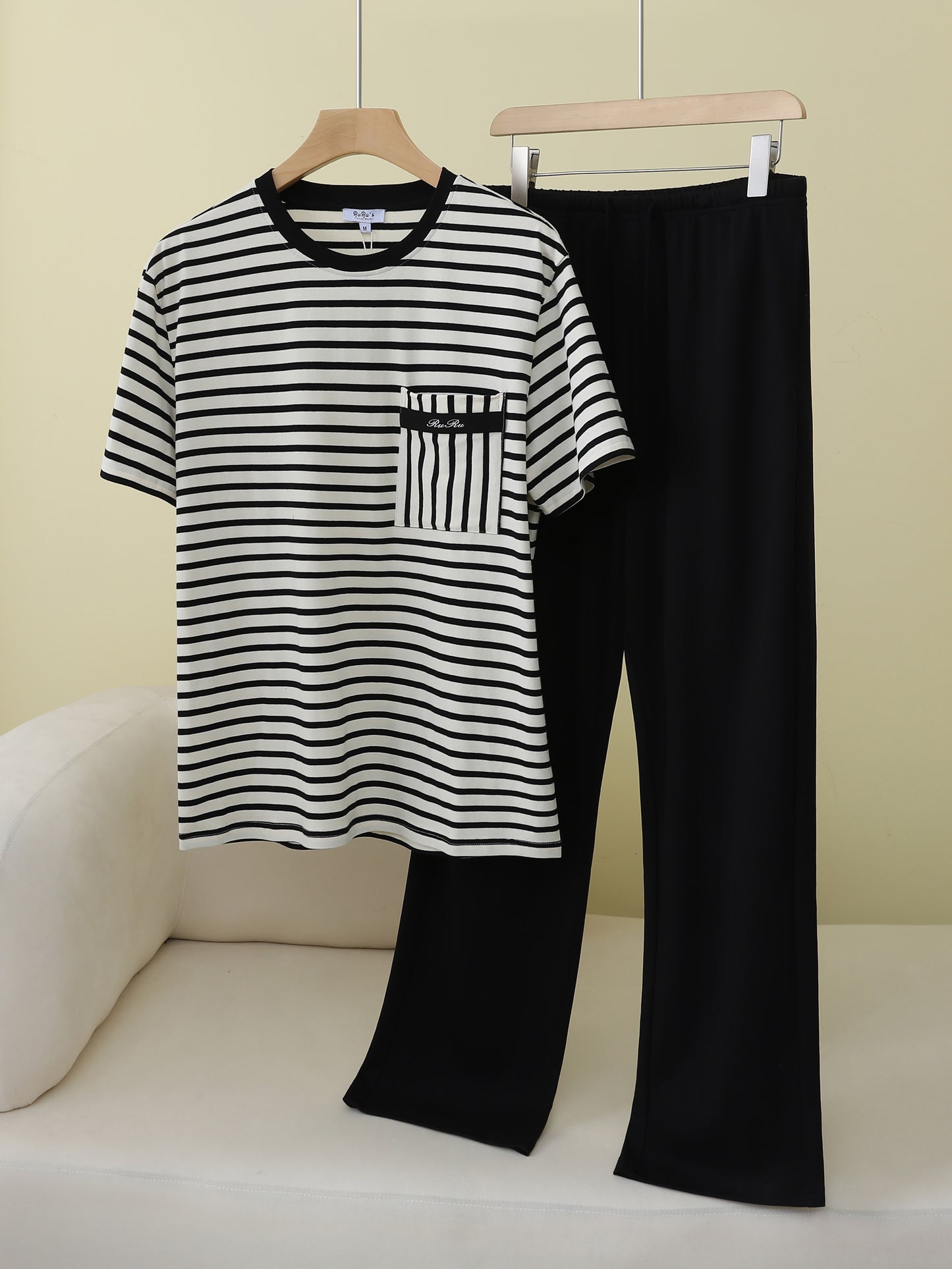 Everyday Stripe Short Sleeve Loungewear Set