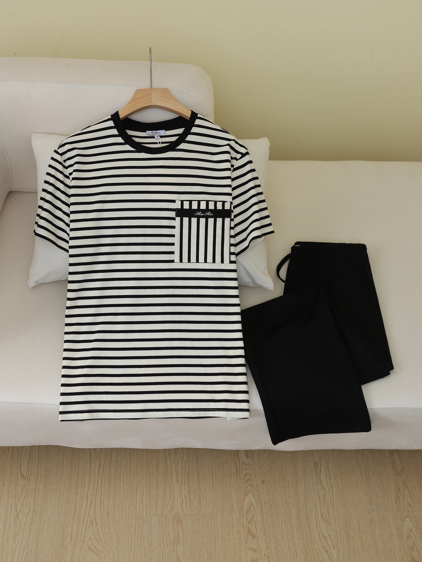 Everyday Stripe Short Sleeve Loungewear Set