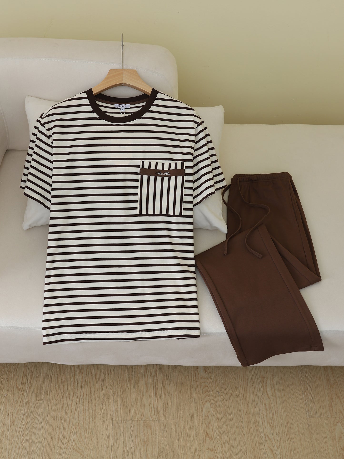 Everyday Stripe Short Sleeve Loungewear Set