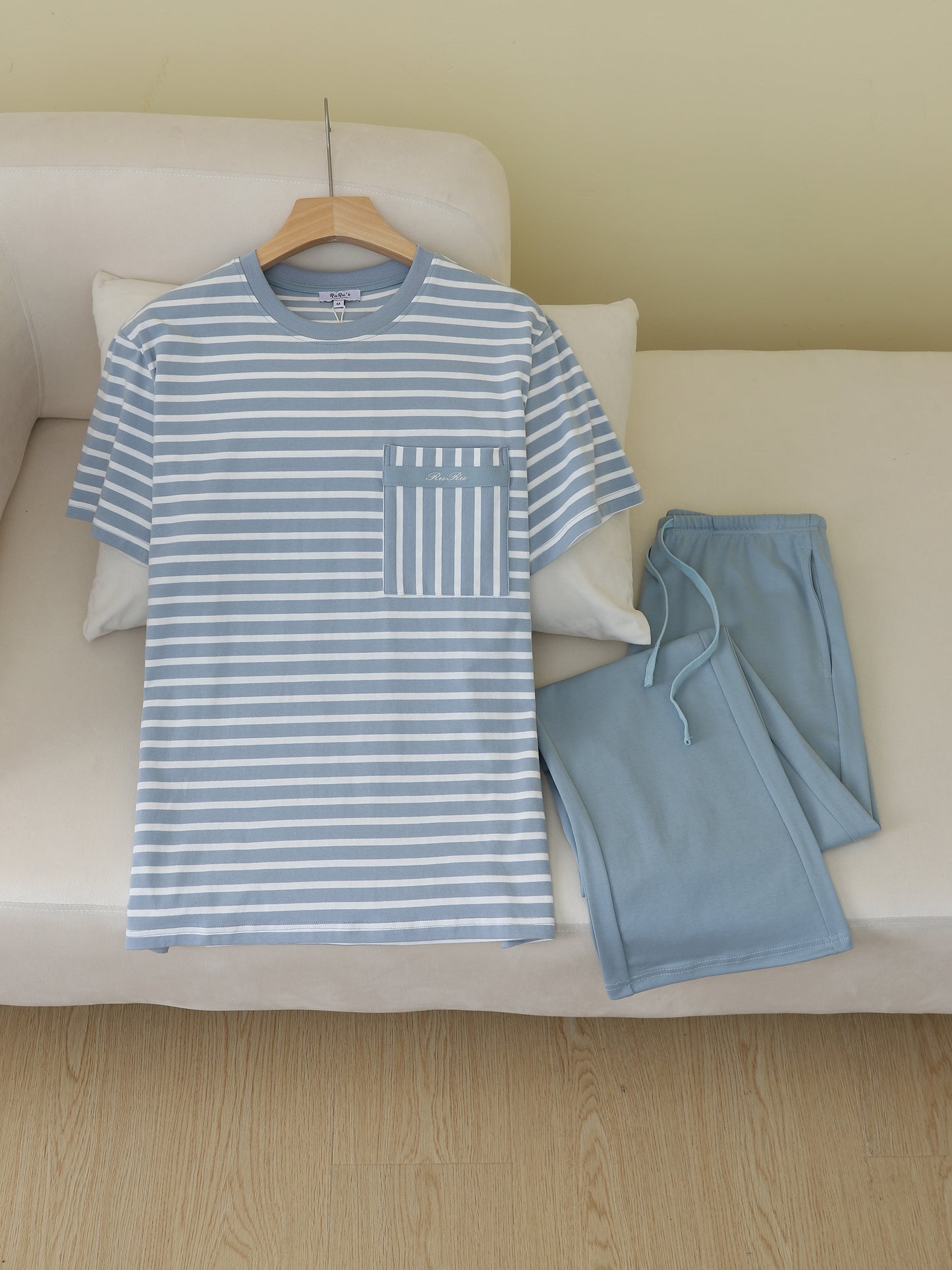 Everyday Stripe Short Sleeve Loungewear Set