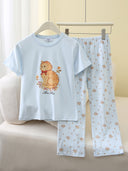 RuRu Kids Short Sleeve Pyjama Set – Kitty Print