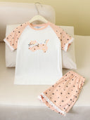 RuRu Kids Short Sleeve Pyjama Set – Kitty Lace