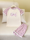 RuRu Kids Short Sleeve Pyjama Set – Kitty Lace