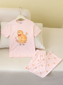 RuRu Kids Short Sleeve Pyjama Set – Kitty Print