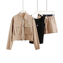 3-Piece Everyday Comfort Set — Zip-Up Jacket + Tank Top + Shorts