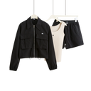 3-Piece Everyday Comfort Set — Zip-Up Jacket + Tank Top + Shorts