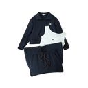 3-Piece Loungewear Sweatshirt Set (Polo Top + Tank + Skirt)