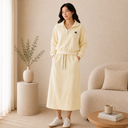 3-Piece Loungewear Sweatshirt Set (Polo Top + Tank + Skirt)