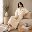 3-Piece Loungewear Sweatshirt Set (Polo Top + Tank + Skirt)