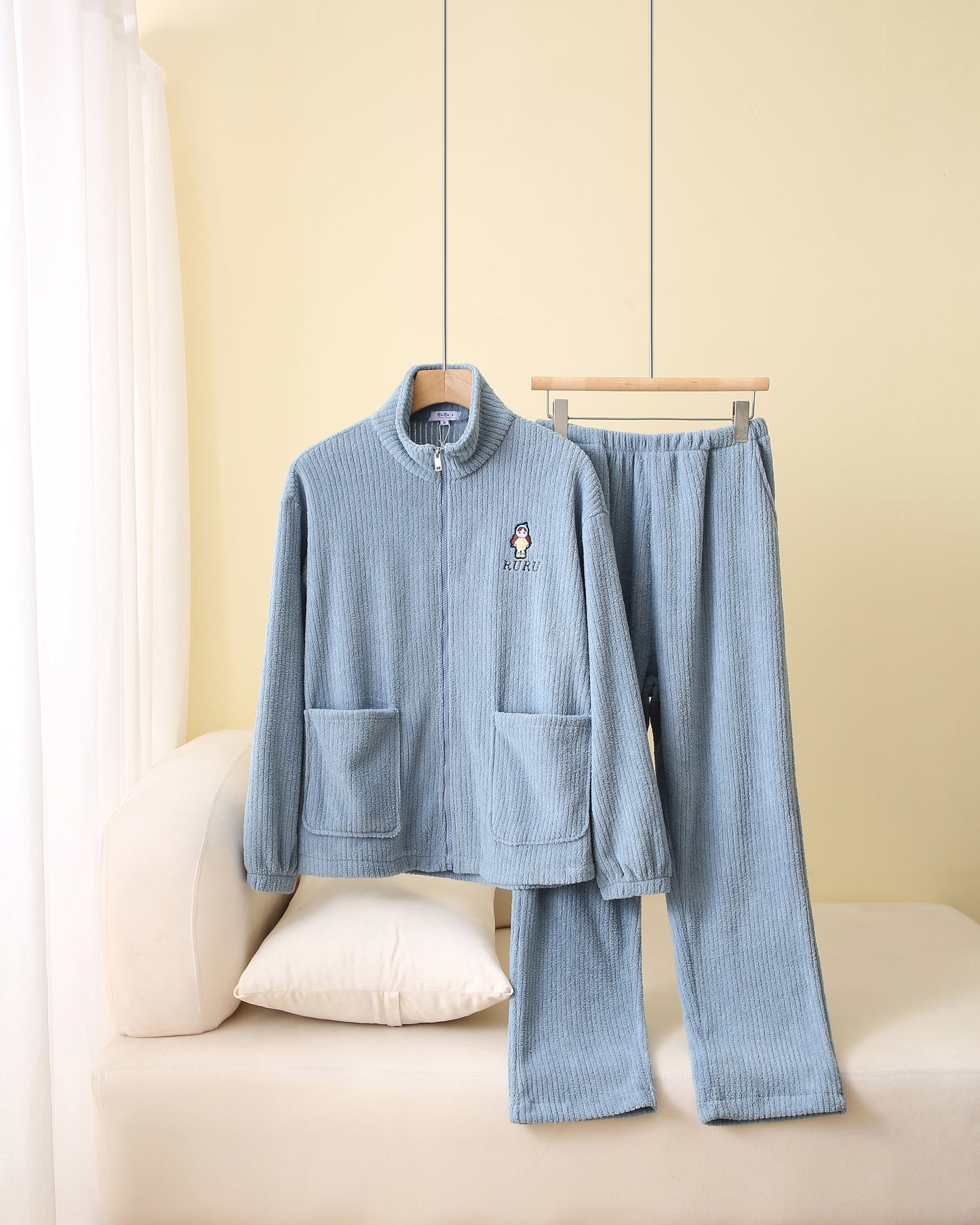 RuRu's Cozy Days Rib Fleece 2-Piece Home Set