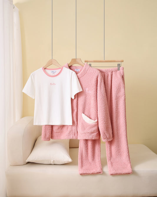 RuRu‘s Cozy Button Fleece 3-Piece Lounge Set