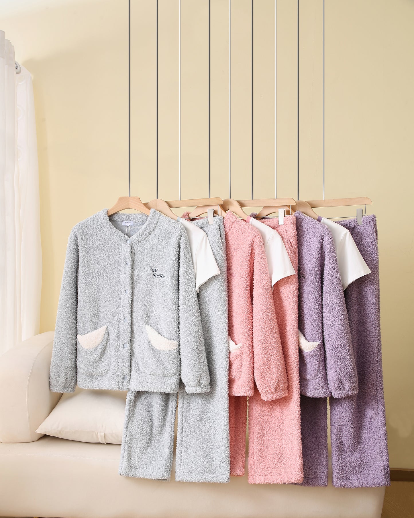 RuRu‘s Cozy Button Fleece 3-Piece Lounge Set