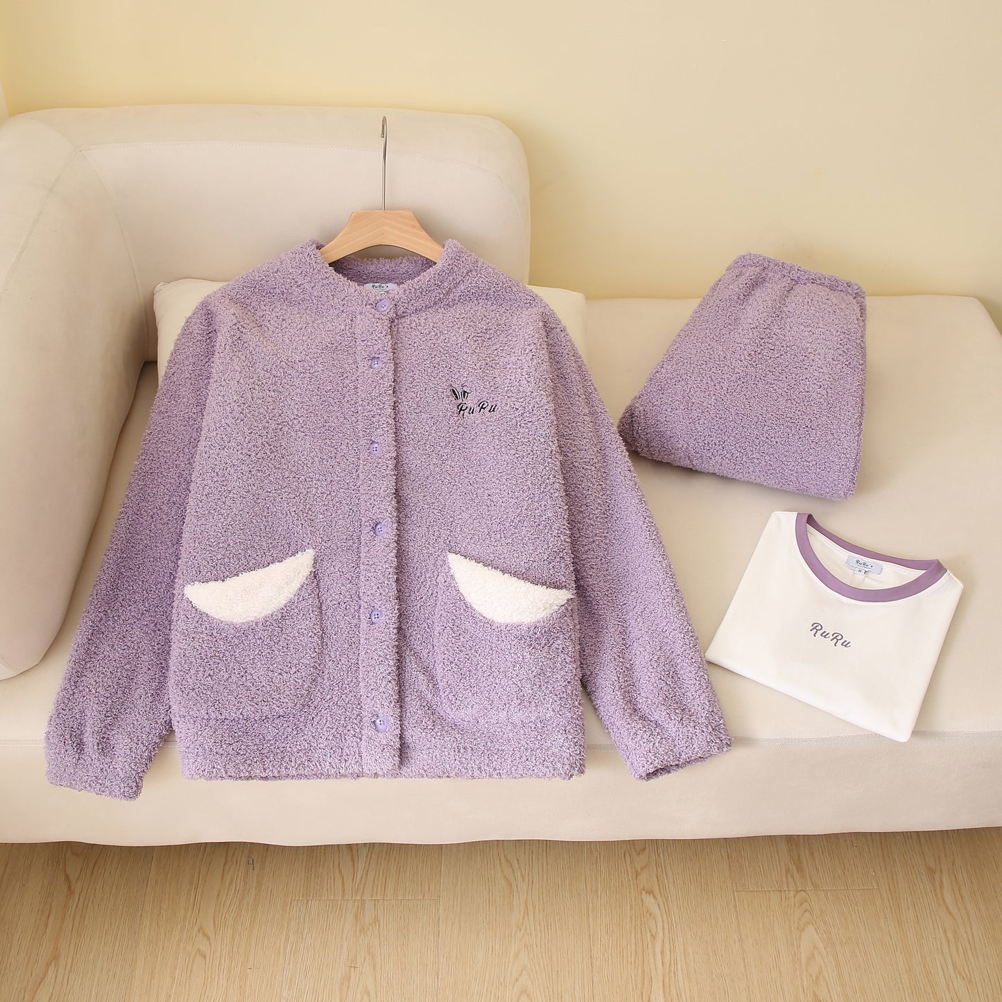 RuRu‘s Cozy Button Fleece 3-Piece Lounge Set