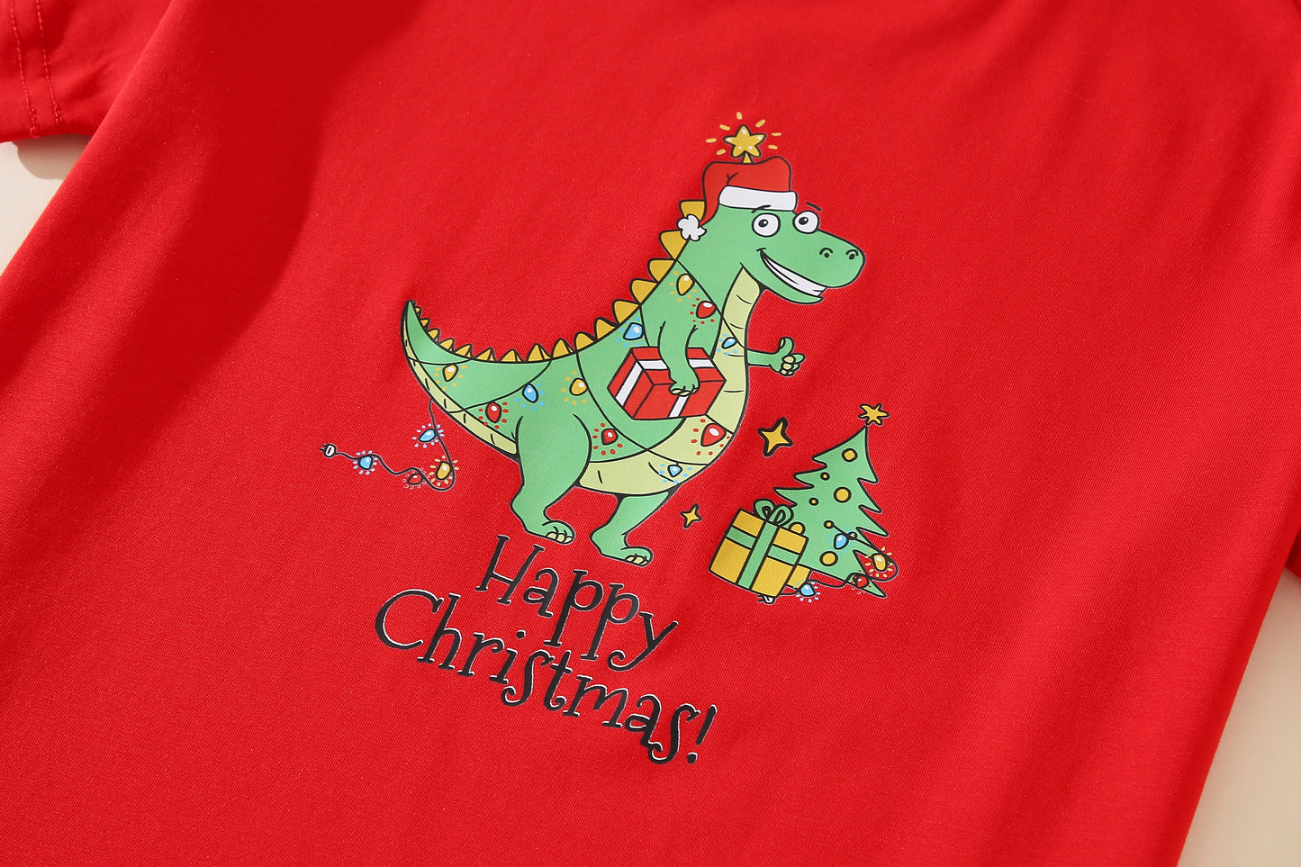 [PRE-ORDER]  Dino 2-Piece Loungewear Set | Red Plaid Shorts