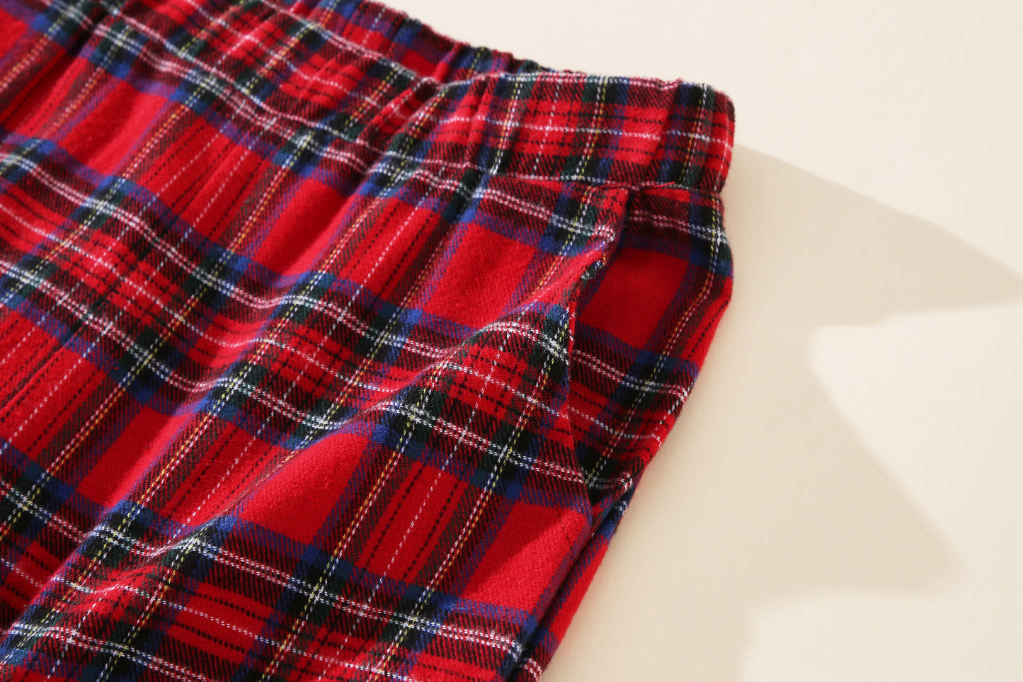 [PRE-ORDER]  Dino 2-Piece Loungewear Set | Red Plaid Shorts