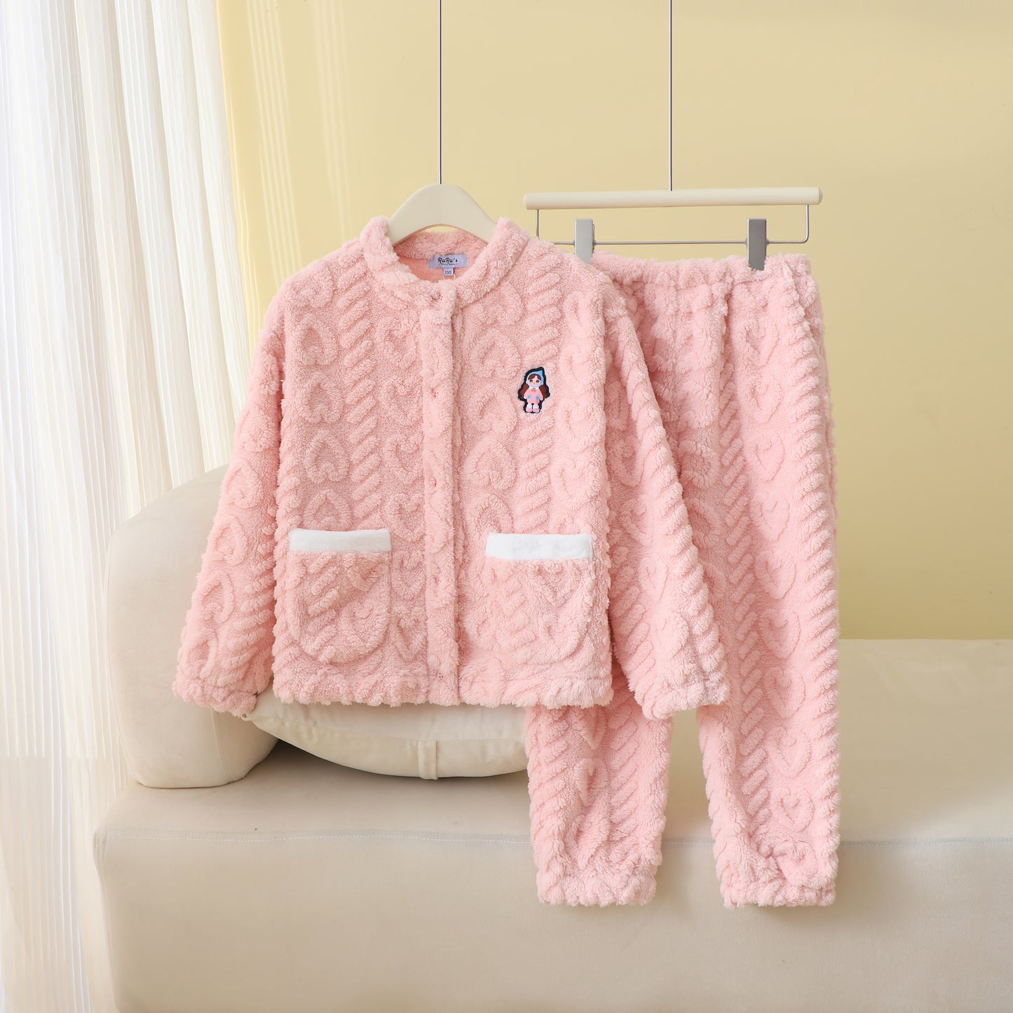 RuRu's Cozy Girls Winter Fleece Pyjama Set