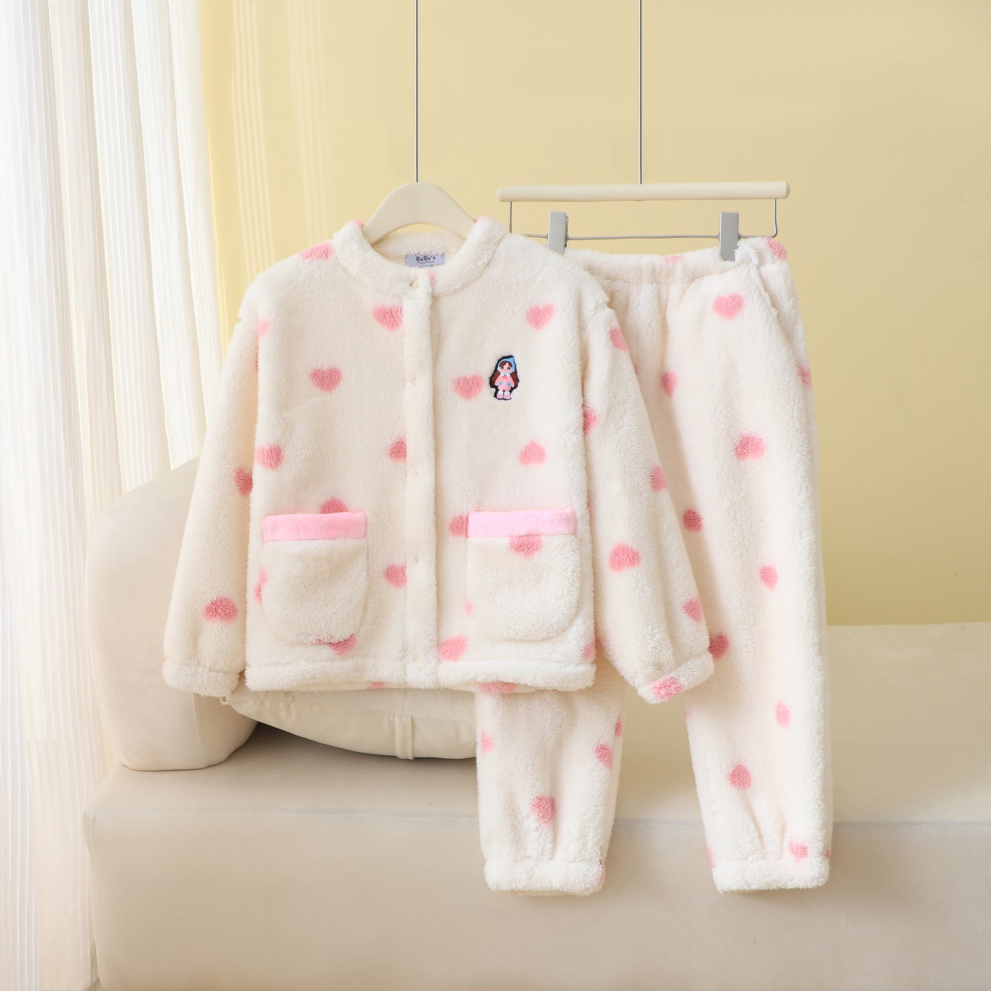 RuRu's Cozy Girls Winter Fleece Pyjama Set
