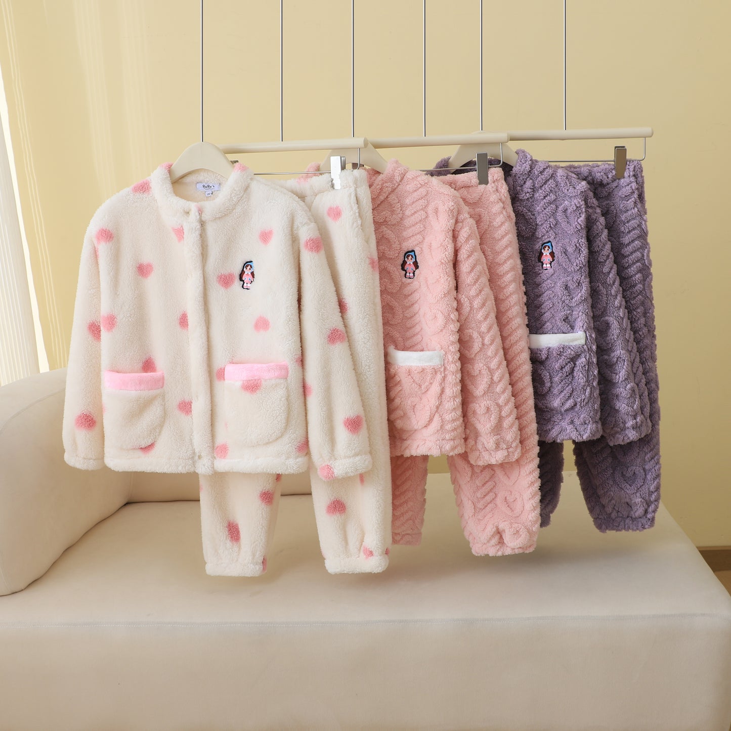 RuRu's Cozy Girls Winter Fleece Pyjama Set