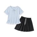 Soft Lace Short Sleeve and skirt Lounge Set