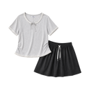 Soft Lace Short Sleeve and skirt Lounge Set