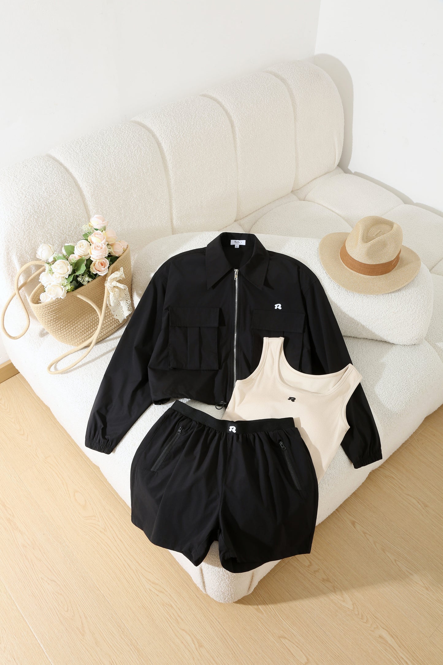 3-Piece Everyday Comfort Set — Zip-Up Jacket + Tank Top + Shorts