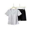 Built-In Bra Short Sleeve and short Lounge Set