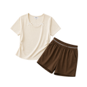 Built-In Bra Short Sleeve and short Lounge Set