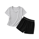 Built-In Bra Short Sleeve and short Lounge Set