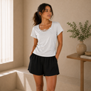 Built-In Bra Short Sleeve and short Lounge Set
