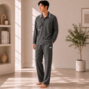 Collared Lounge Shirt Set for Men