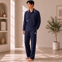 Collared Lounge Shirt Set for Men